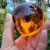 Wholesale Crystal Ball, Amber 80mm, Wholesale Glass Ball